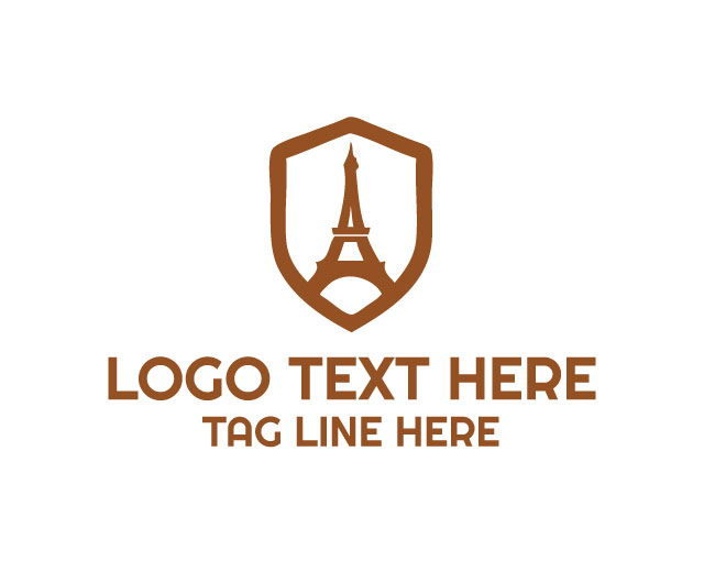 Eiffel Tower  shield Freedom Design Logo