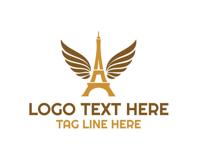 Eiffel Tower Wings Modern Design Logo
