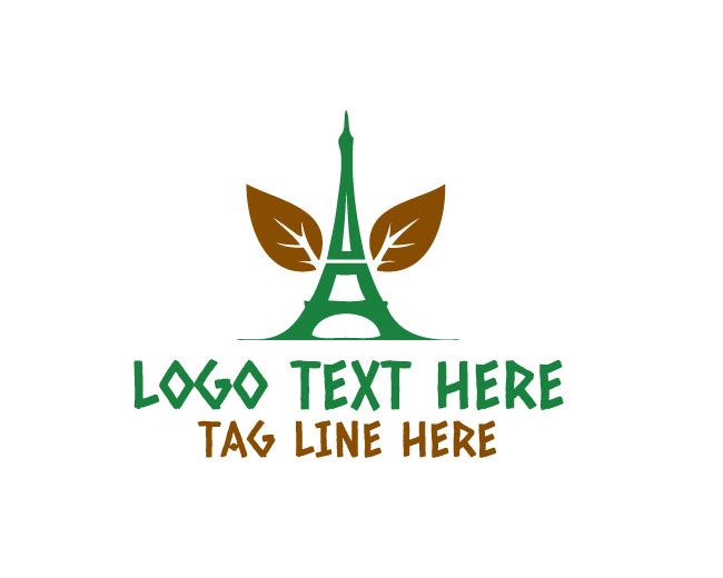 Eiffel Tower Leaf Elegant Style Logo