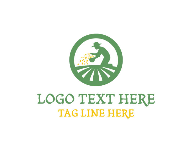 Seed Sower Farmer Agriculture Work Logo
