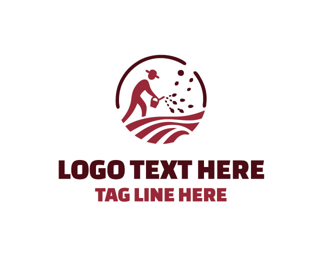 Seed Sower Farmer Organic Growth Logo
