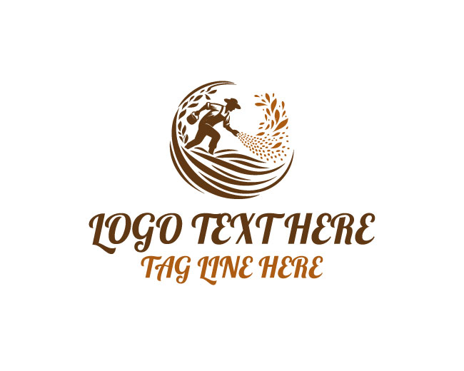  Seed Sower Farmer Harvest Field Logo