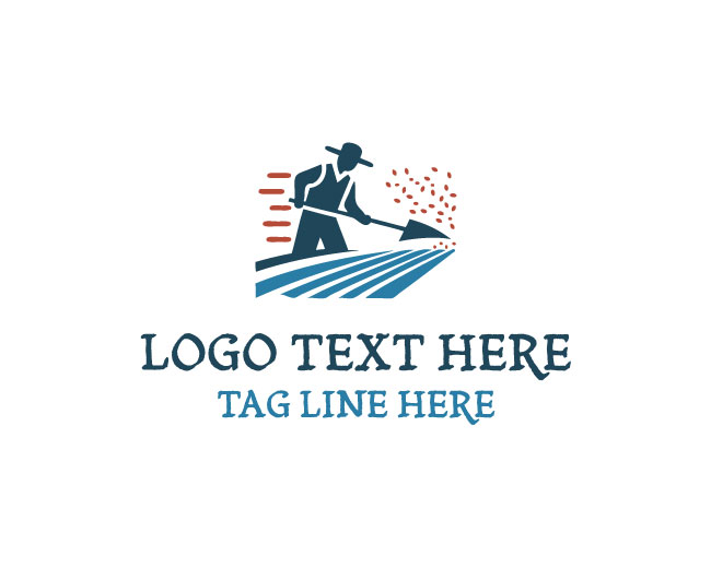 Seed Sower Farmer Green Agriculture Logo