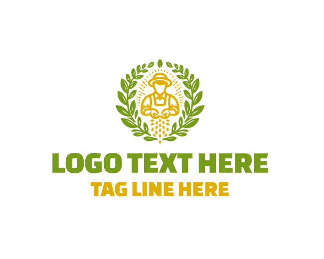 Seed Sower Farmer Sustainable Farming Logo