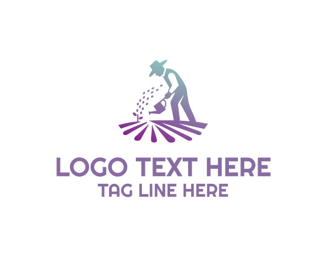 Seed Sower Farmer Field Planting Logo