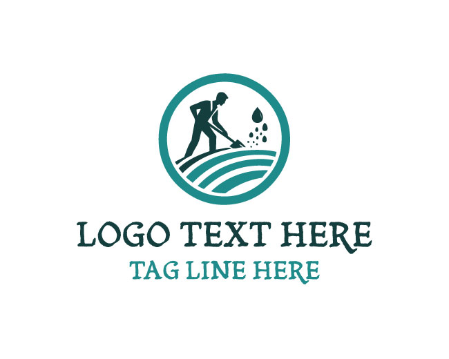 Seed Sower Farmer Village Farming Logo