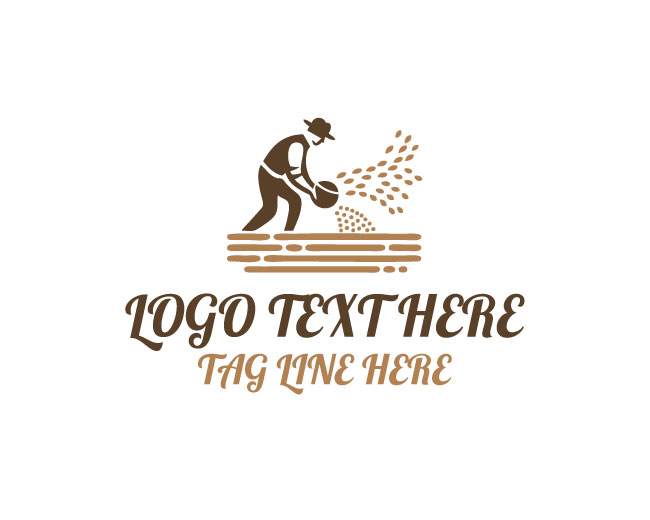 Seed Sower Farmer Crop Field Logo