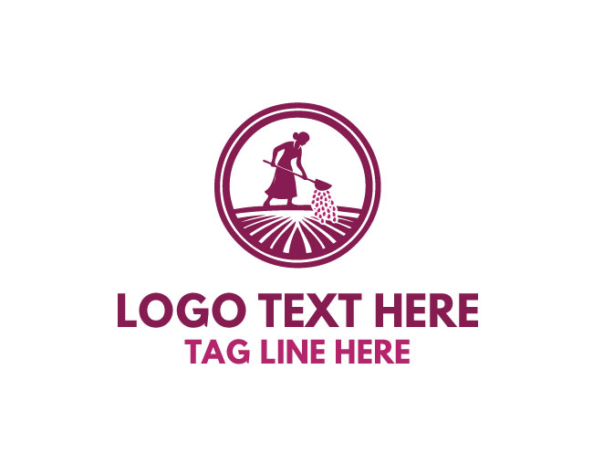 Seed Sower Farmer Planting Seeds Logo