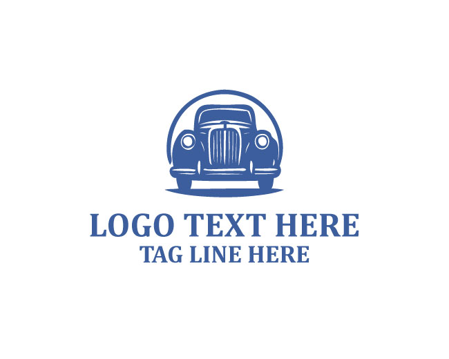Vintage Car Front View Logo