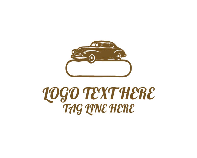 Vintage Car Side View Logo