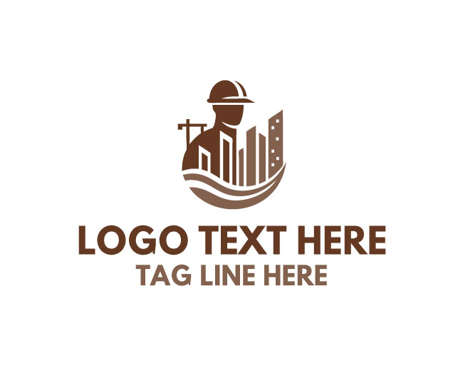 Construction Worker Modern Logo