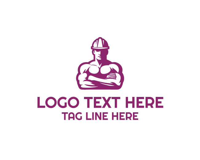 Construction Worker Minimal Logo