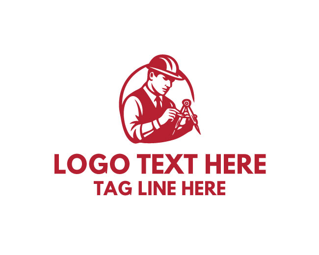 Construction Worker Circle Logo