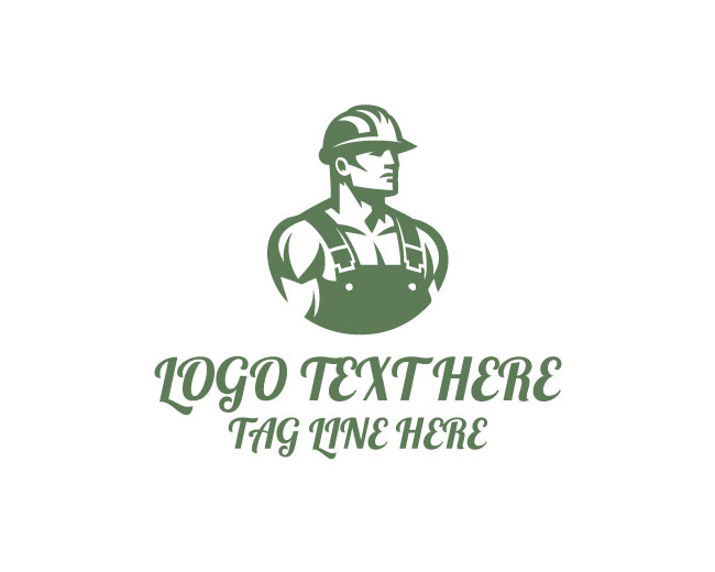 Strong Construction Worker Abstract Logo