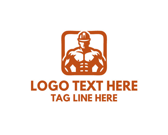 Strong Construction Worker Industrial Logo