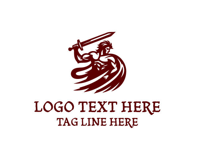 Ancient Warrior Courage Symbol Logo