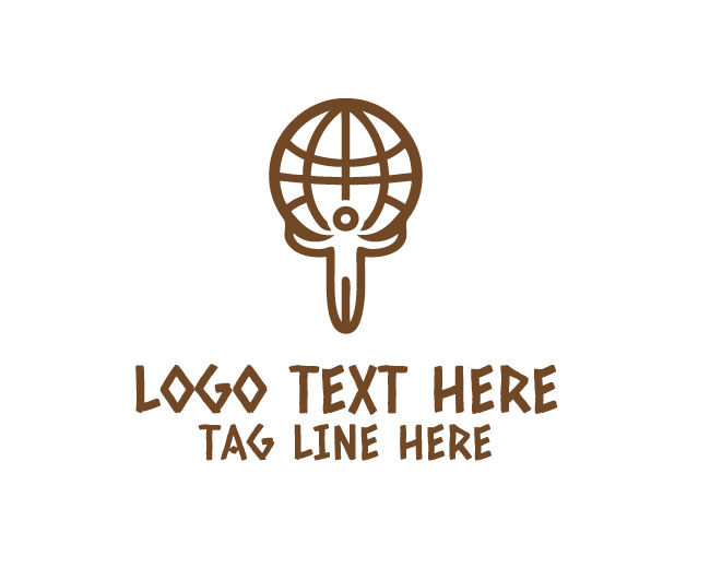 Atlas Globe Planet Design Logo