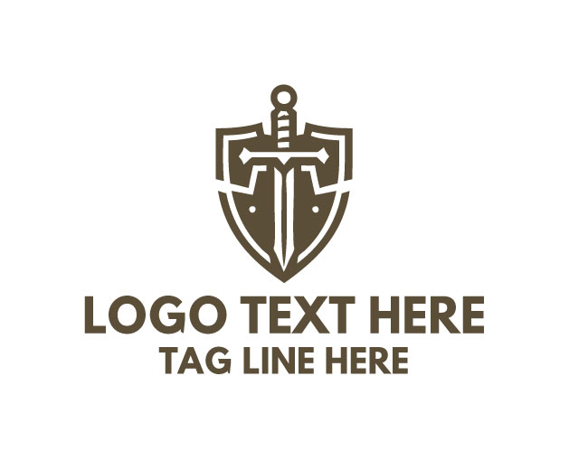 Sword Shield Minimal Crest Logo