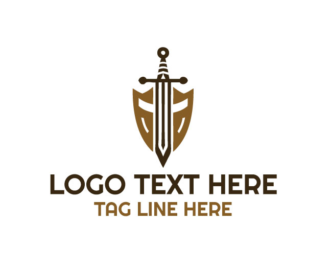 Sword Shield Battle Crest Logo