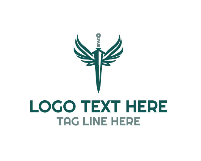Wings Sword Hero Crest Logo
