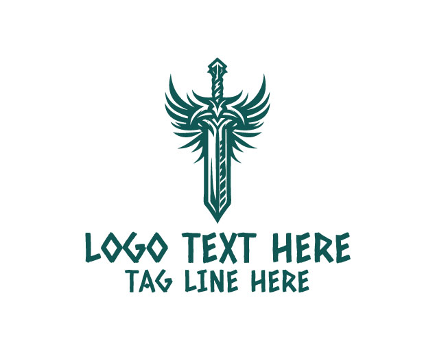 Wings Sword Legendary Warrior Logo