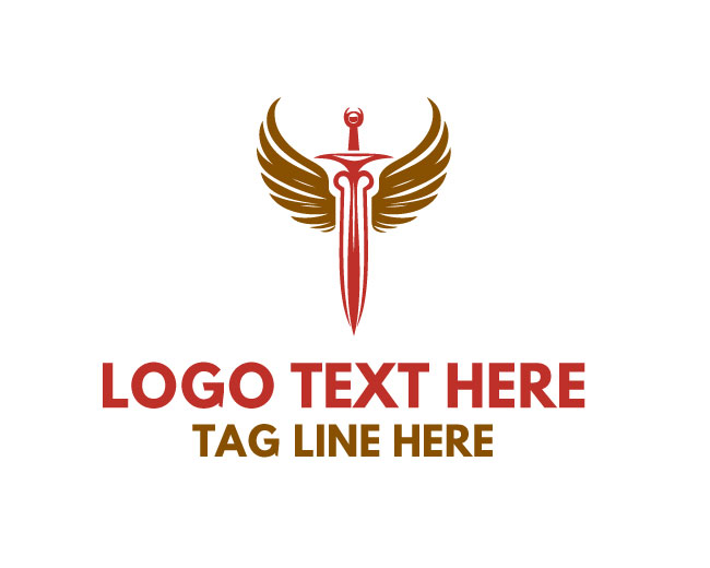 Wings Sword Divine Power Logo