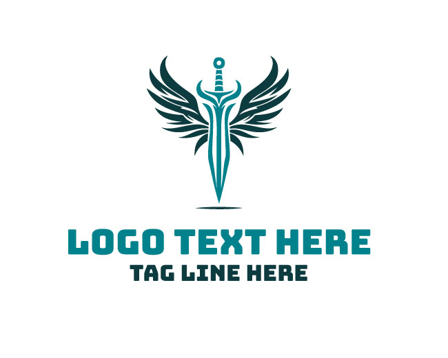 Wings Sword Shadow Crest Logo