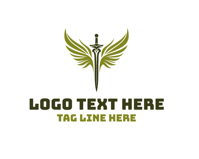 Wings Sword Golden Logo