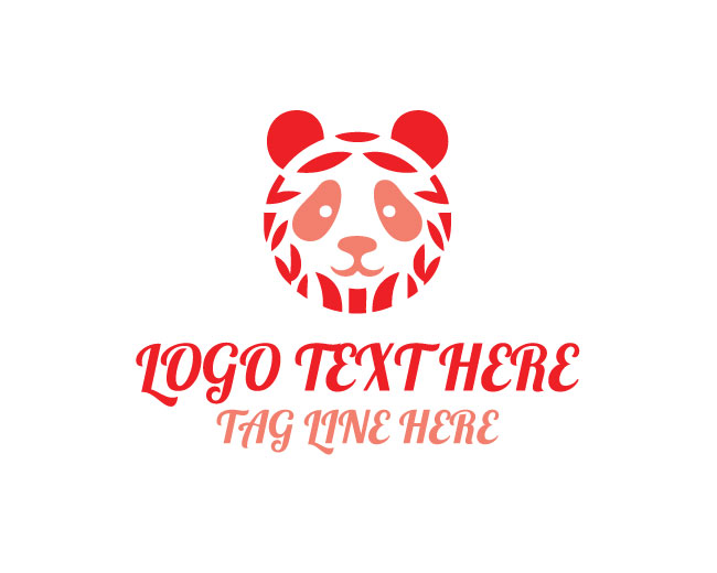 Panda Head Circle Logo