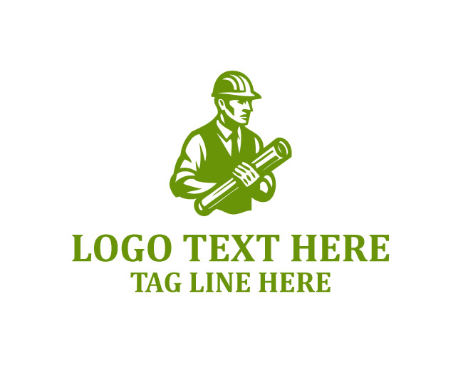 Construction Worker Map Logo