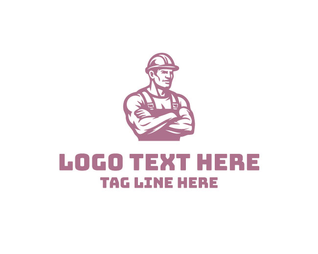 Construction Worker Engineer Logo