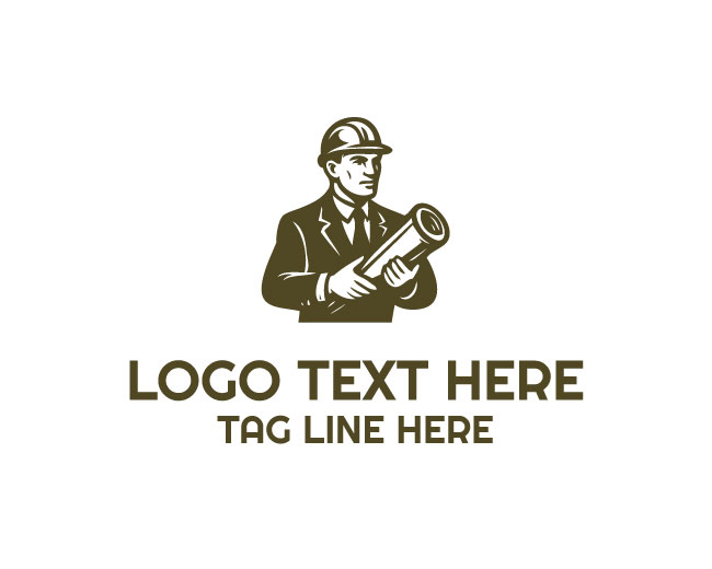 Construction Worker Service Logo