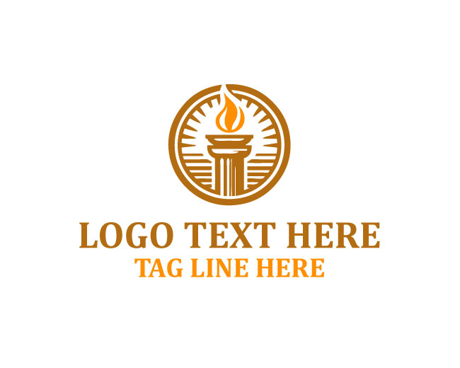 Torch Pillar Emblem Logo