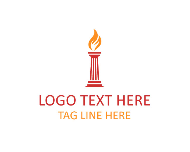 Pillar Torch Icon Logo