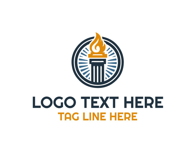 Pillar Torch Badge Logo