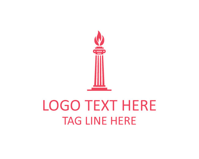 Elegant Pillar Torch Logo
