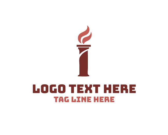 Elegant Pillar Torch Mark Logo