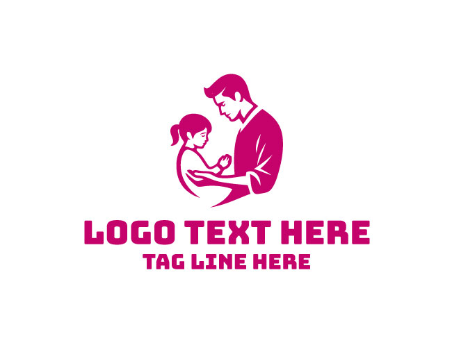 Father Daughter Silhouette Logo