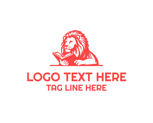 Lion Book Reading Logo