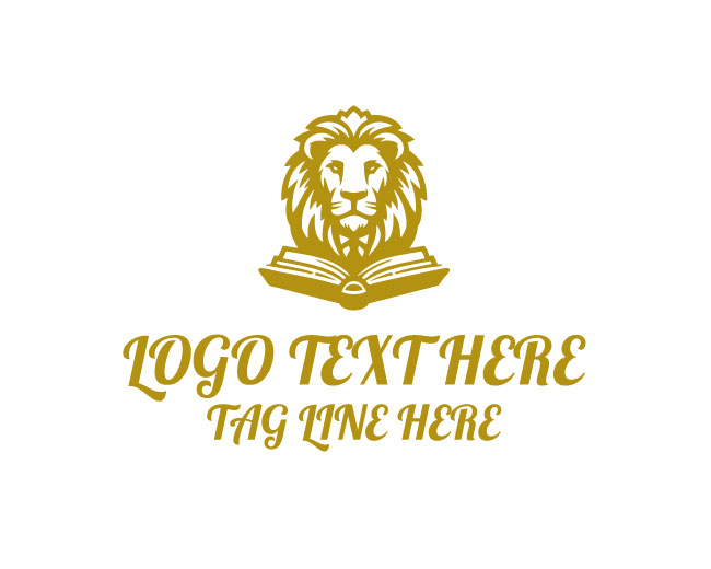 Lion Book Education Brand Logo