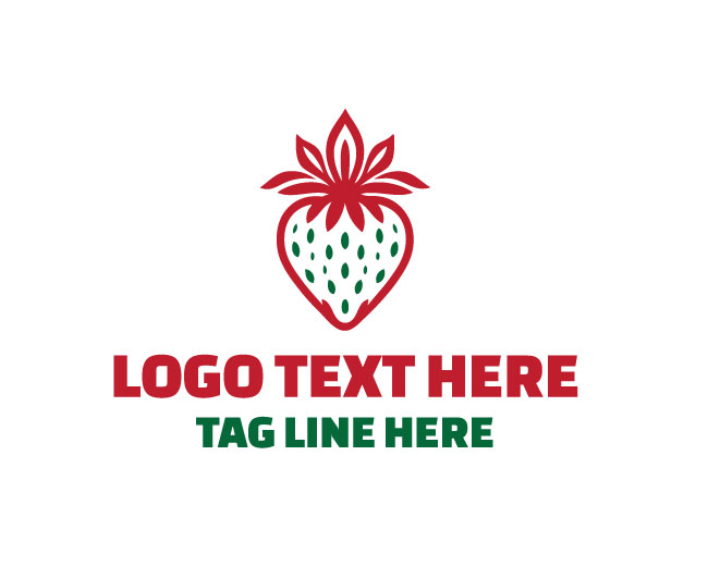 Fresh Strawberry Fruit Logo