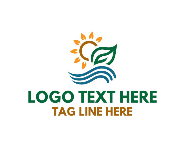 Nature Leaf Sun Eco Logo