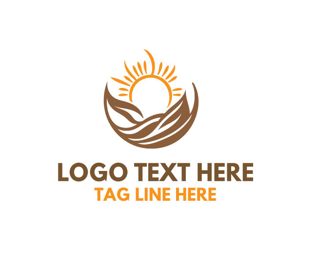 Eco Leaf Sun Nature Logo