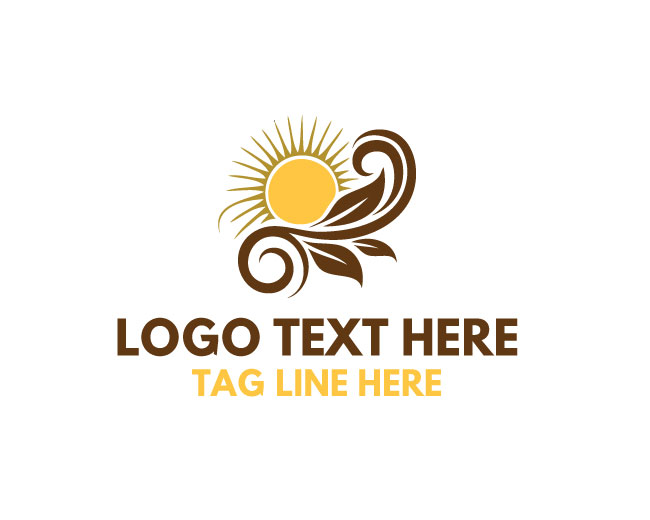 Leaf Sun Earth Nature Logo