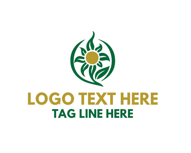 Nature Leaf Sun Solar Energy Logo