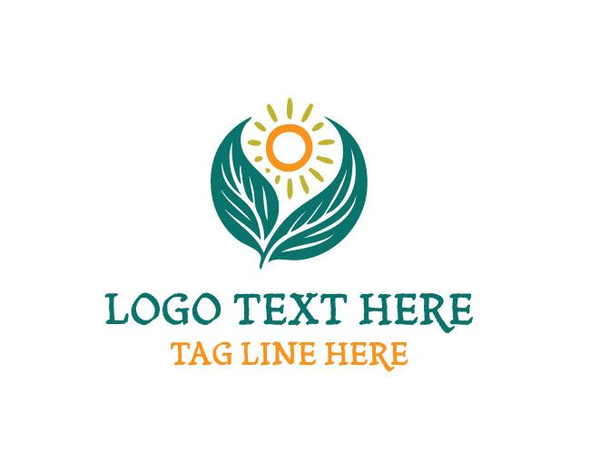 Nature Leaf Sun Natural Harmony Logo
