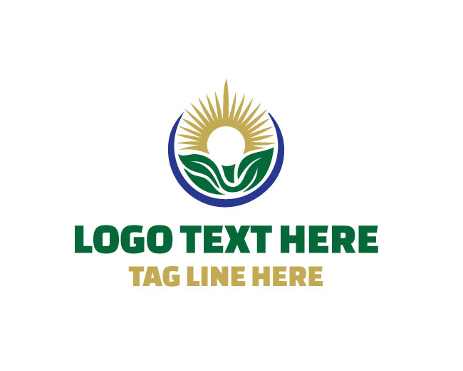 Nature Leaf Sun Botanical Logo