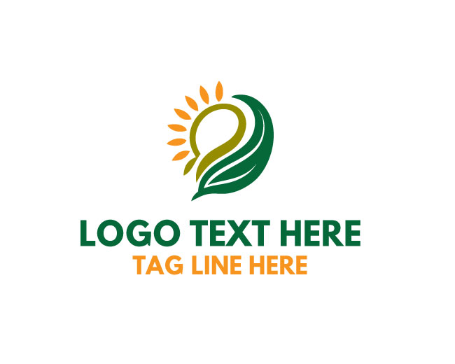 Nature Leaf Sun Eco World Logo