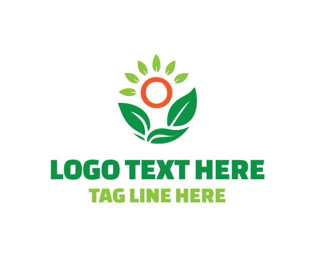 Nature Leaf Sun Organic Life Logo