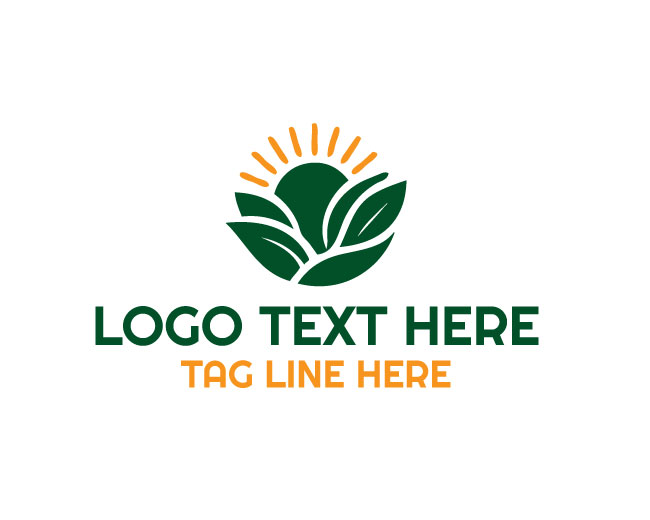 Nature Leaf Sun Green Horizon Logo